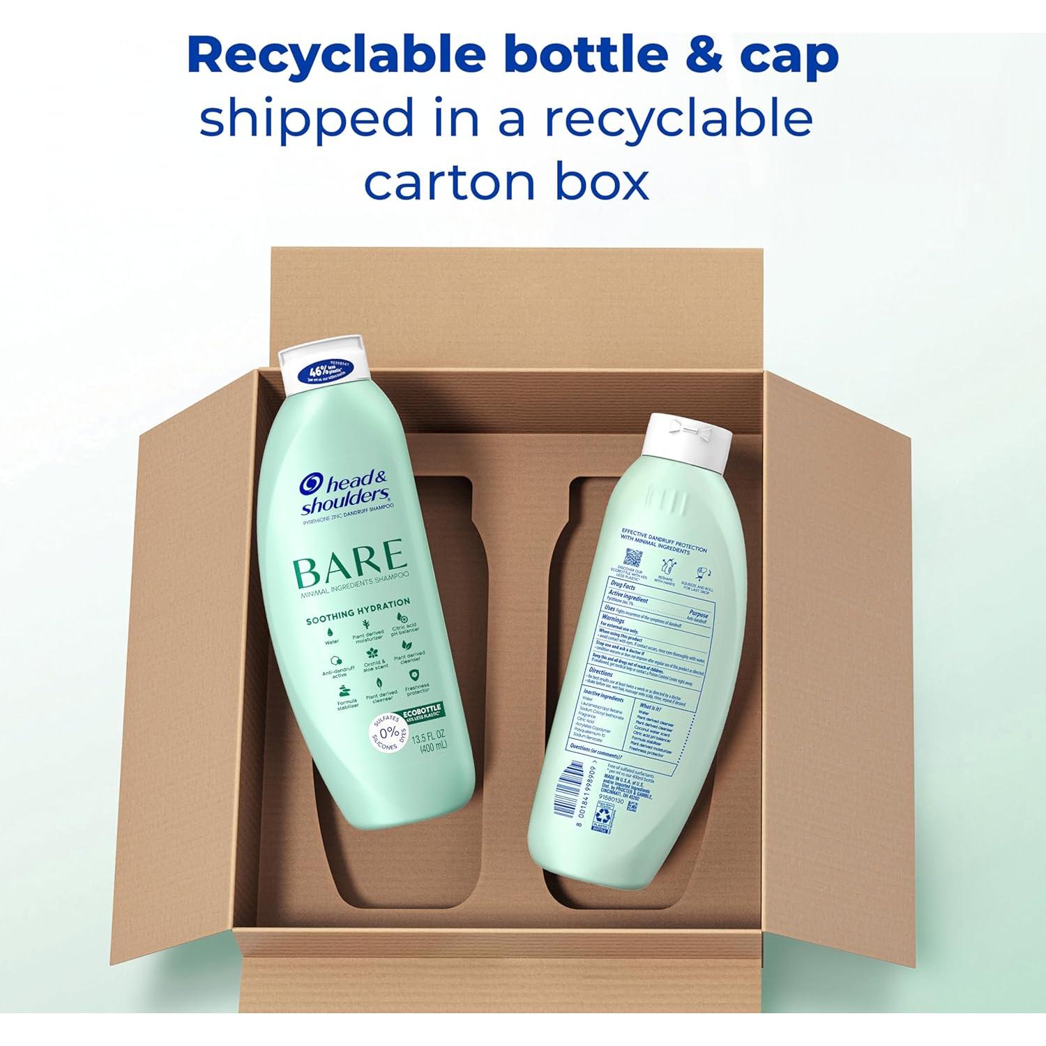 Champú Anticaspa Head & Shoulders BARE 2x400ml Sin Sulfatos