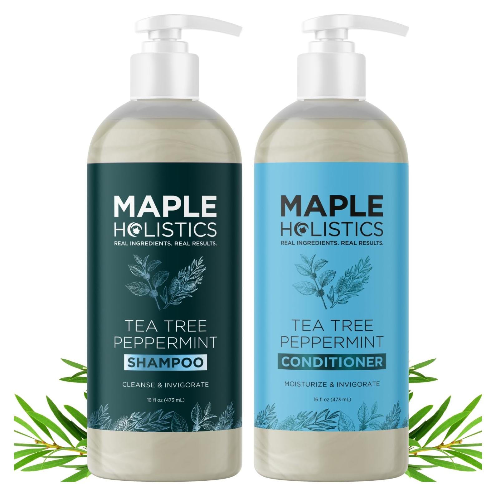 Set Champú y Acondicionador Maple Holistics 473 ml Menta