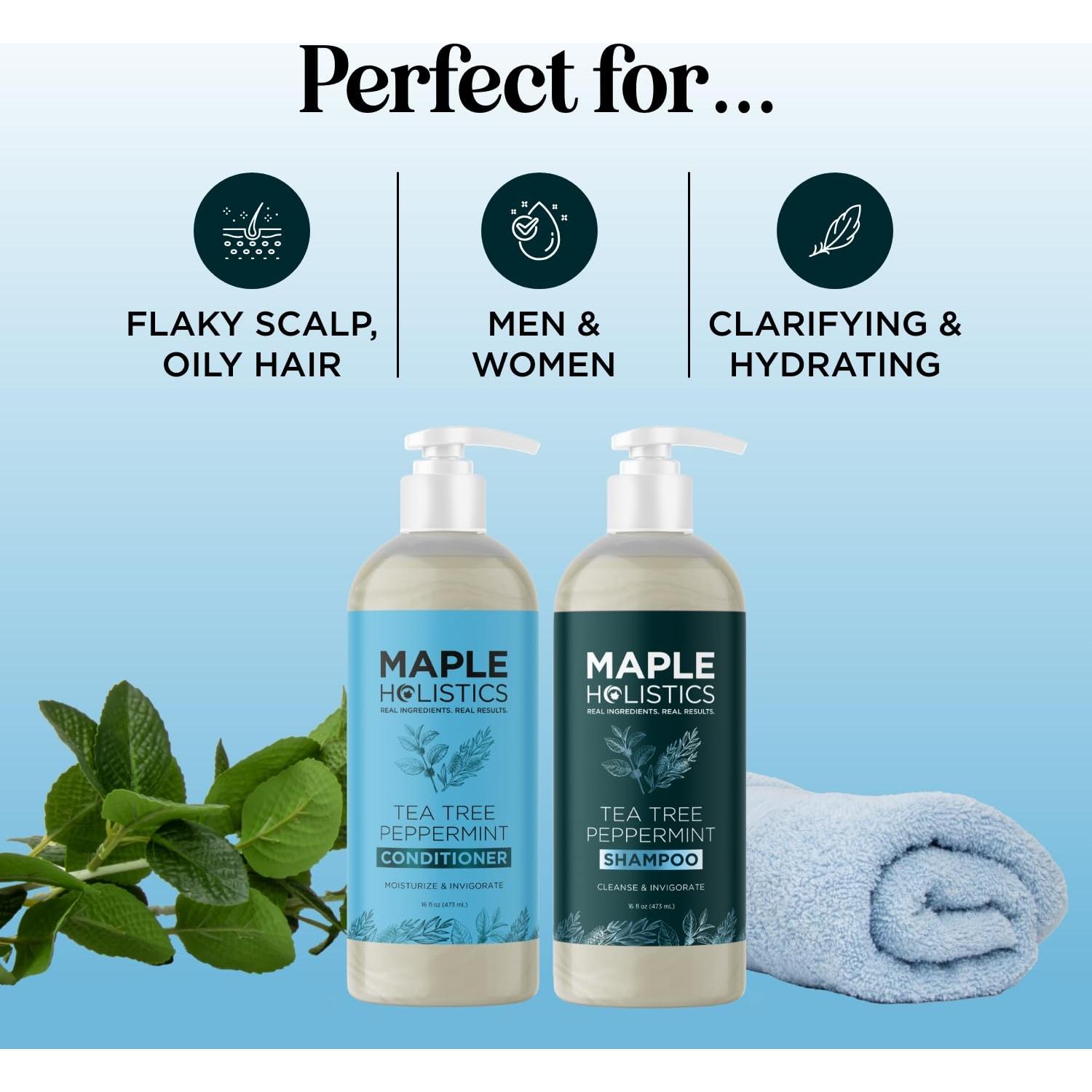 Set Champú y Acondicionador Maple Holistics 473 ml Menta