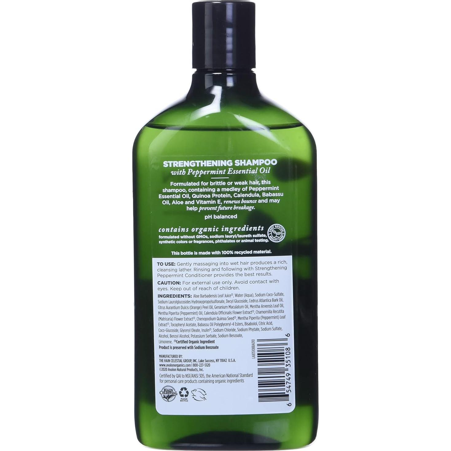 Champú Fortalecedor de Menta Avalon Organics 311 ml