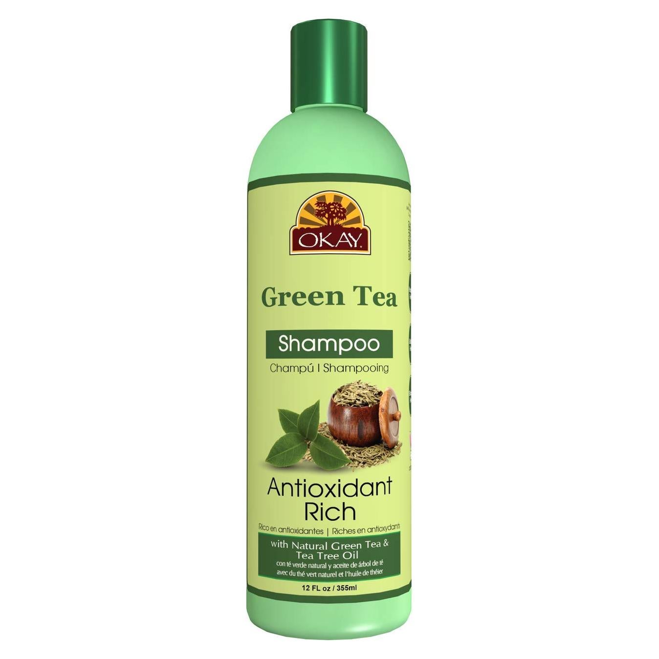 Champú Antioxidante Té Verde OKAY 355ml Revitalizante