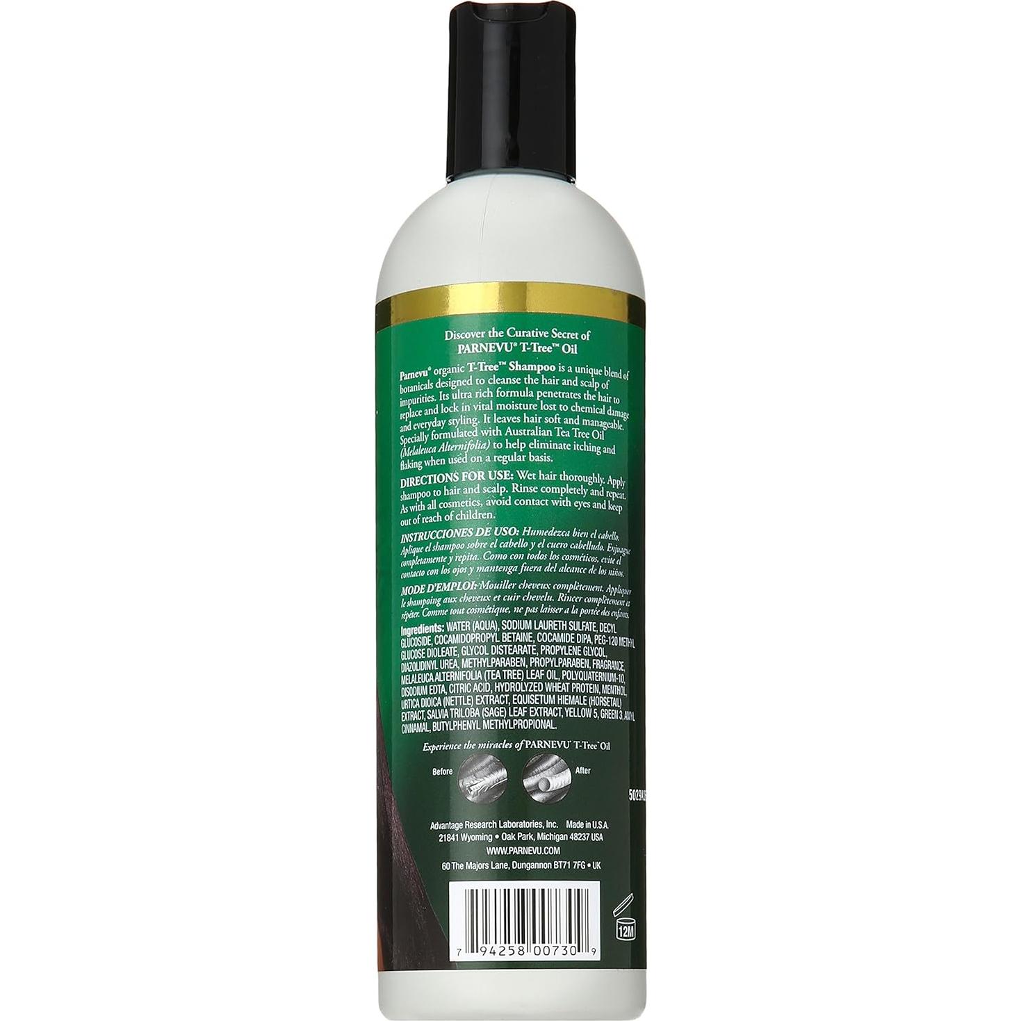 Champú Terapéutico Parnevu T-Tree 340g - Hidratante y Antipicazón