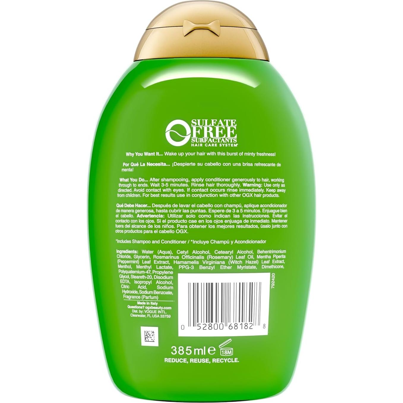 Acondicionador OGX Extra Fuerte Menta Romero 384 ml