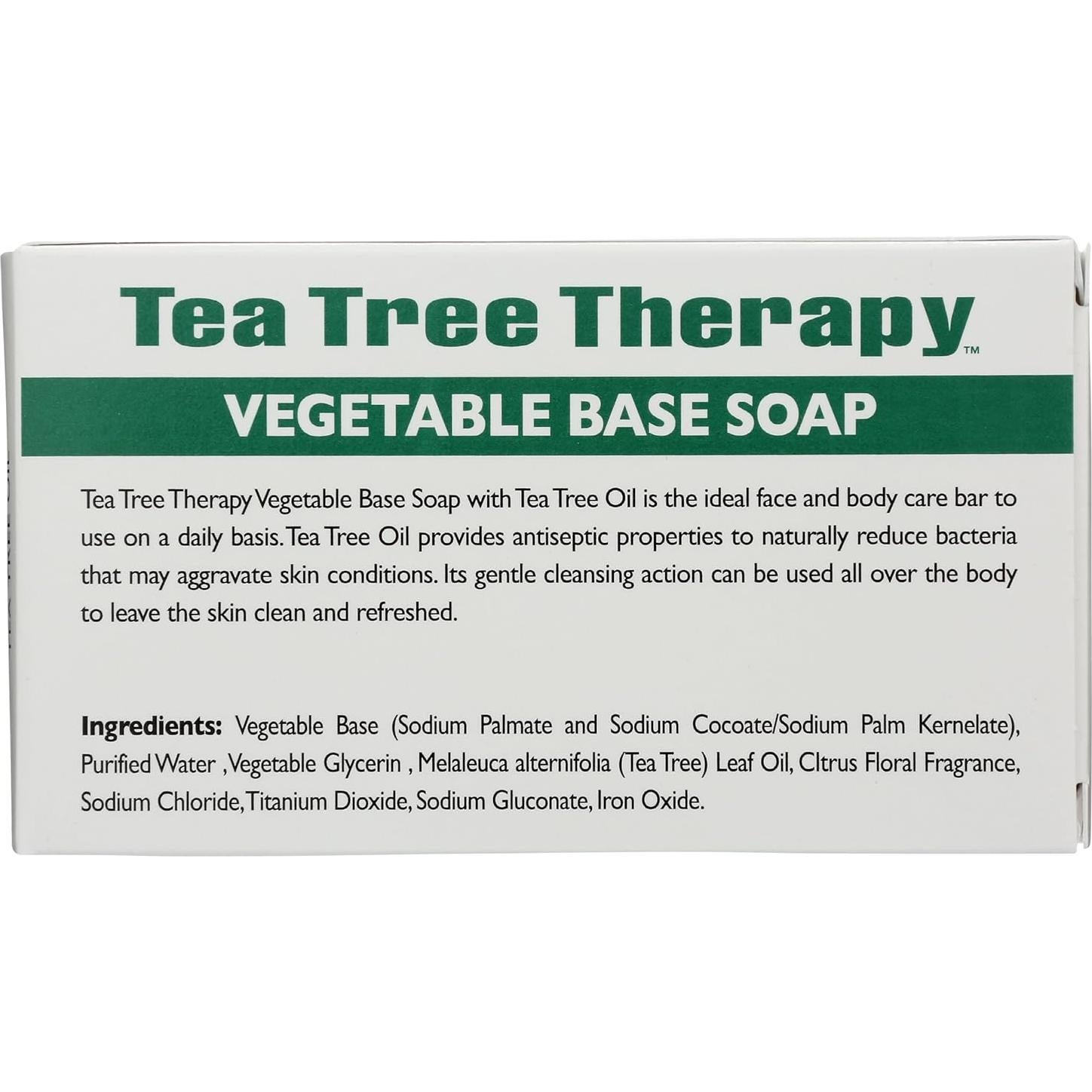 Jabón de Base Vegetal Tea Tree Therapy 110g Cuidado Piel