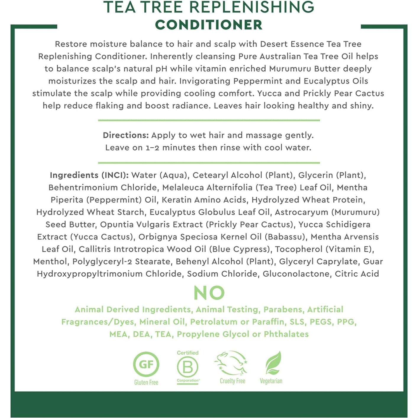 Champú y Acondicionador Reponedor Desert Essence 375ml