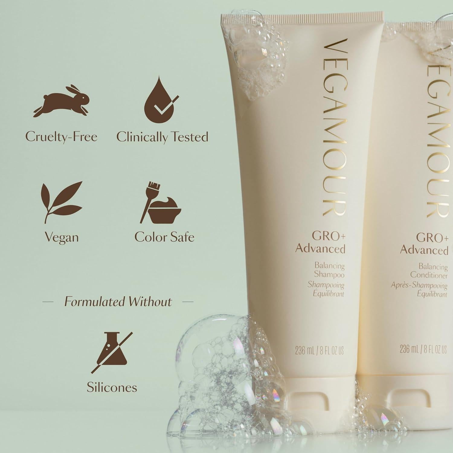 Champú Vegamour GRO+ Avanzado 236ml Equilibrante Vegano