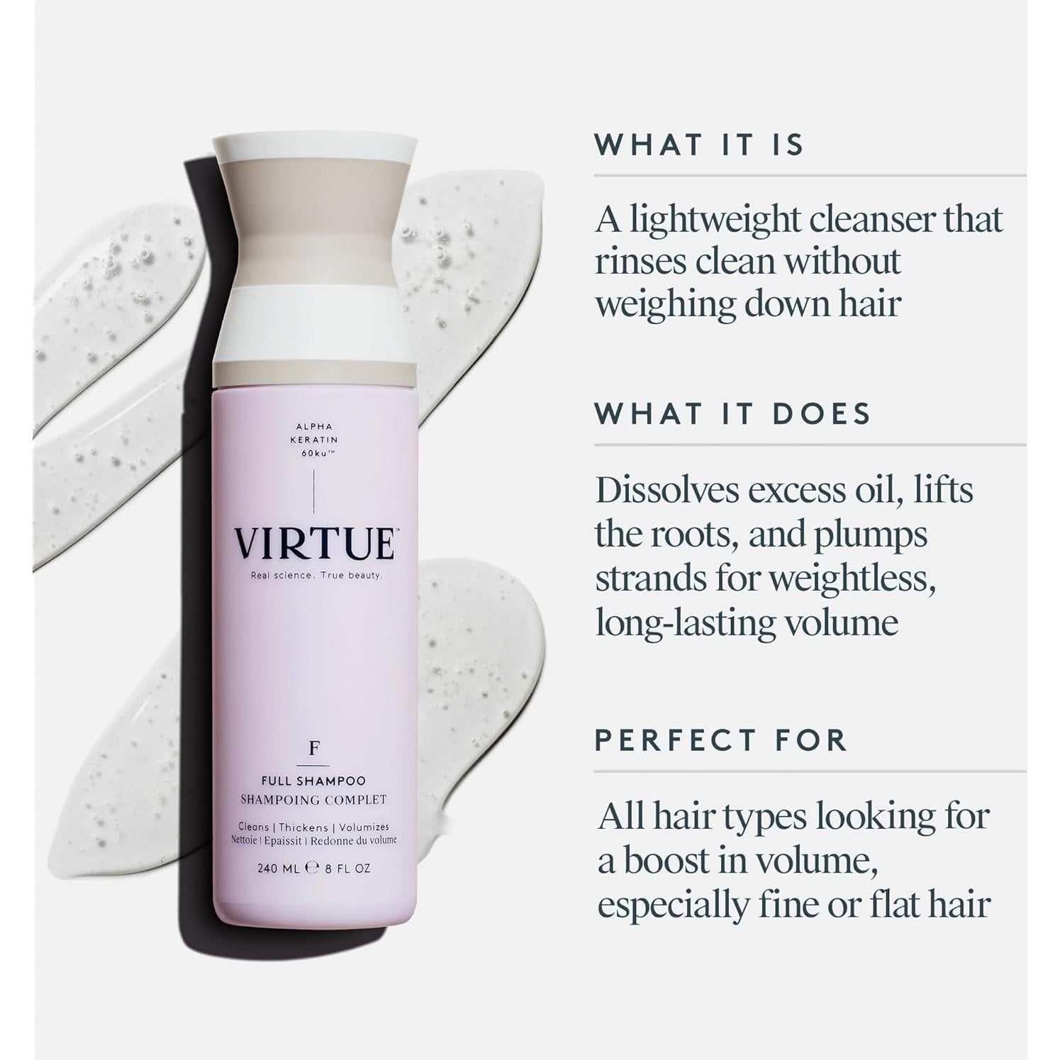 Champú Voluminizador Sin Sulfatos Virtue 226g - Todo Tipo Cabello