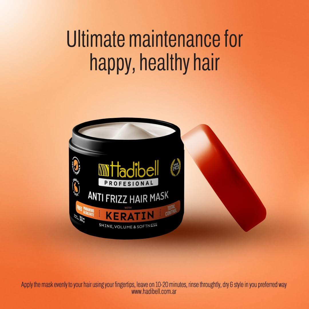 Mascarilla para Cabello dañado Hadibell 370g - Queratina