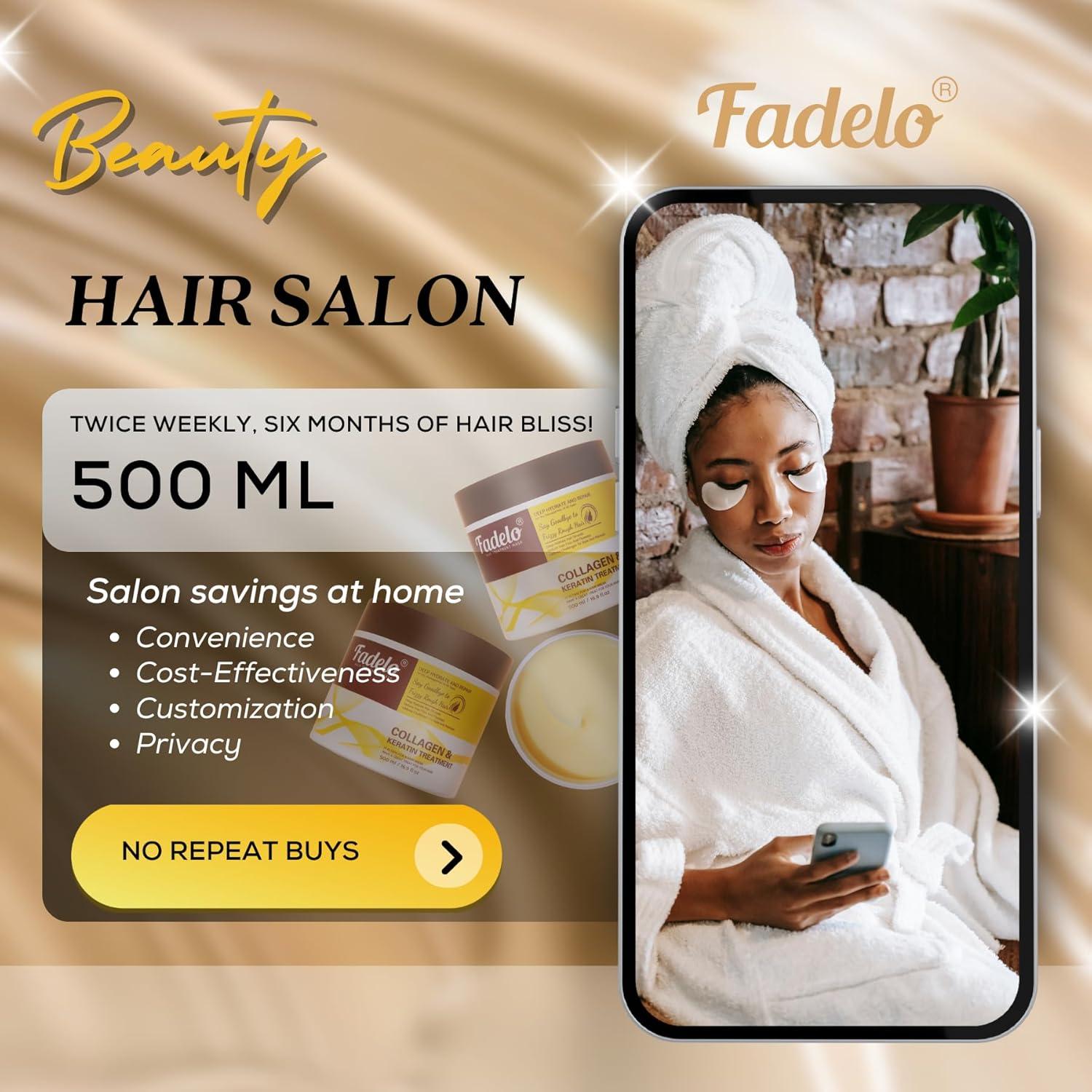 Mascarilla de Colágeno y Queratina Fadelo 500 ml Hidratante