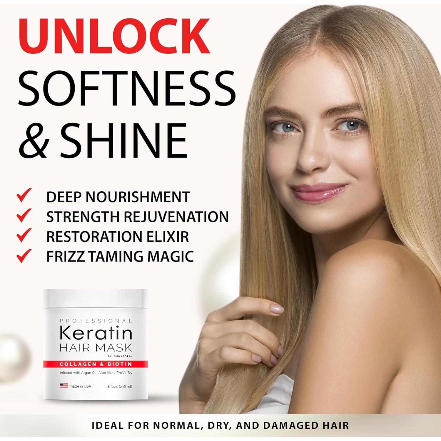 Mascarilla de Keratina SUNATORIA 250ml - Hidratación y Reparación