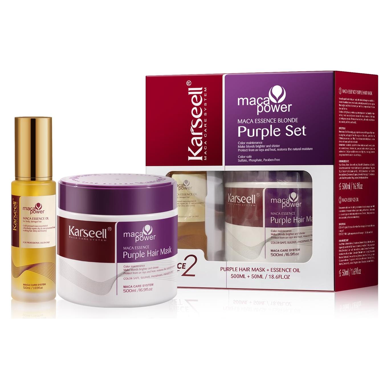 Mascarilla Capilar Karseell Morada 500ml Aceite de Argán