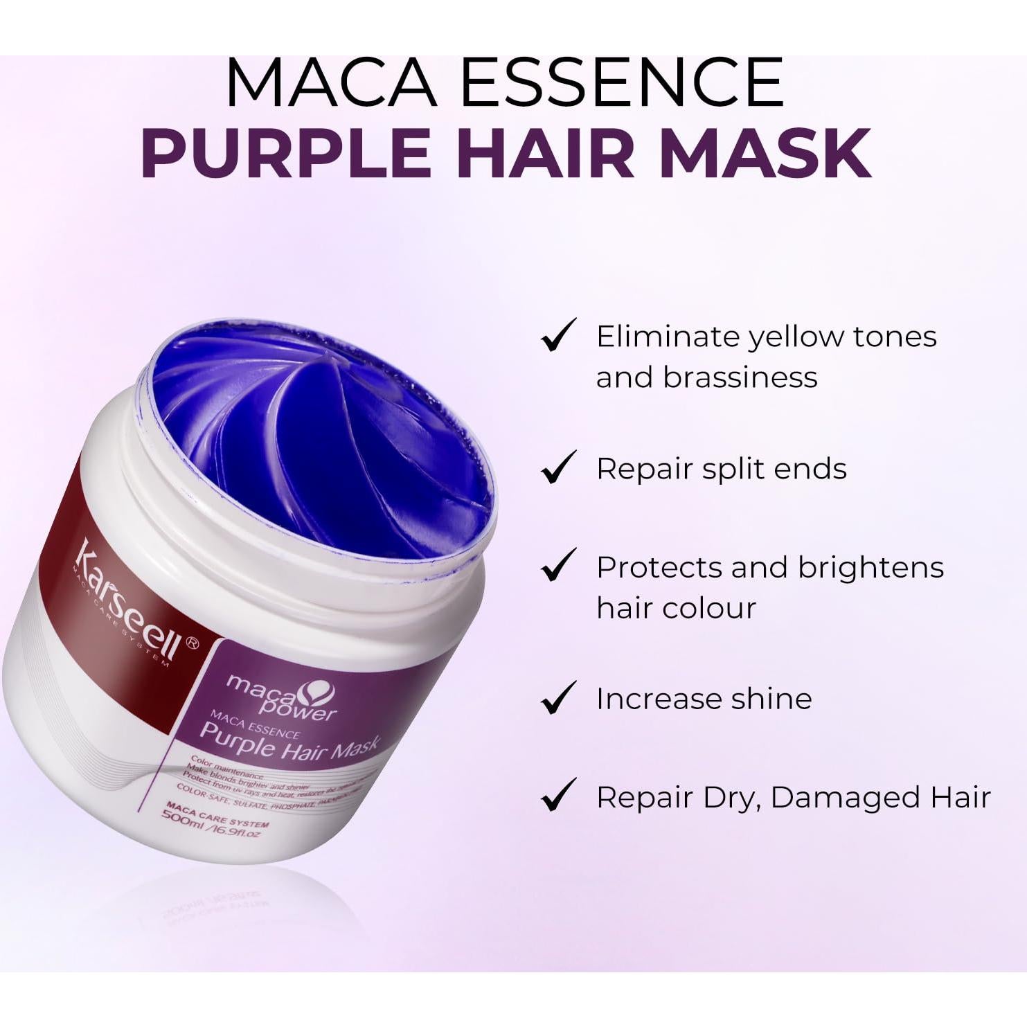 Mascarilla Capilar Karseell Morada 500ml Aceite de Argán