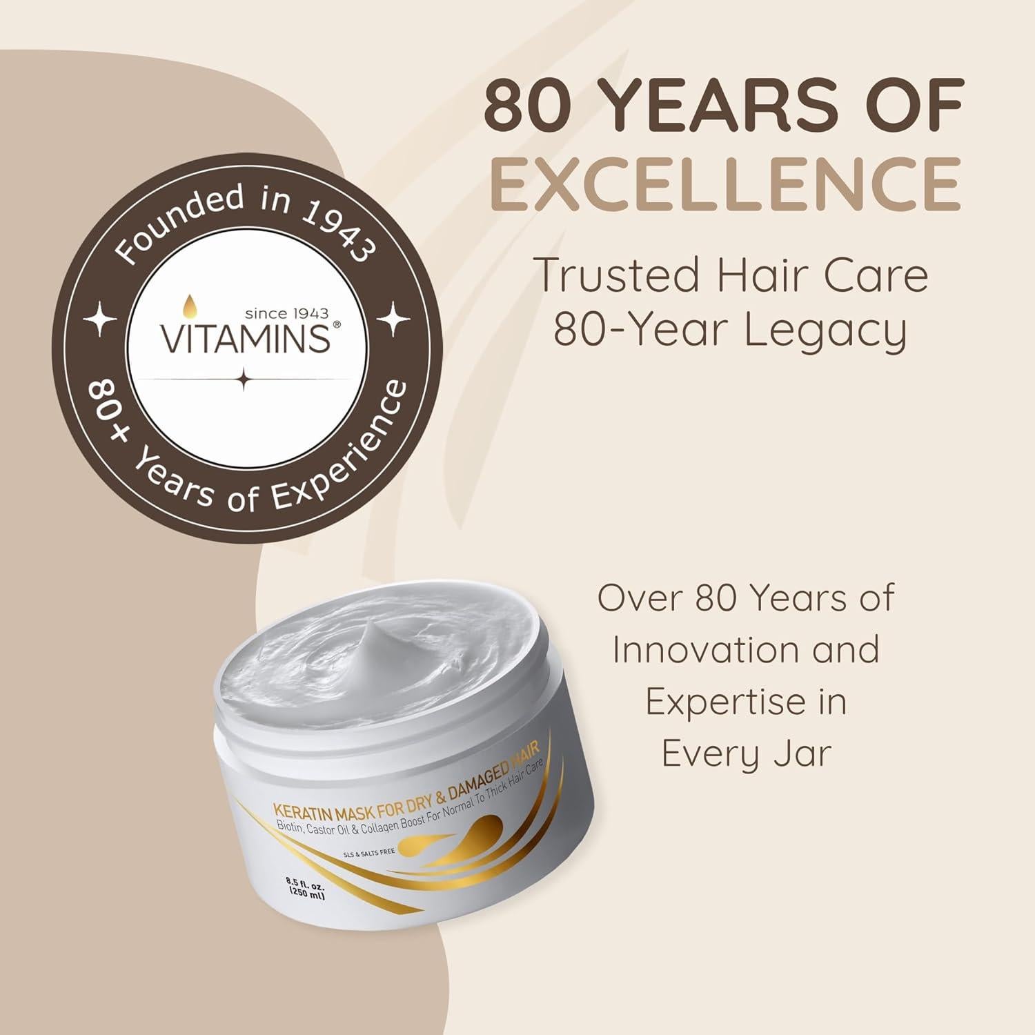 Máscara Capilar H.Y. Vitamins Queratina Biotina 272g