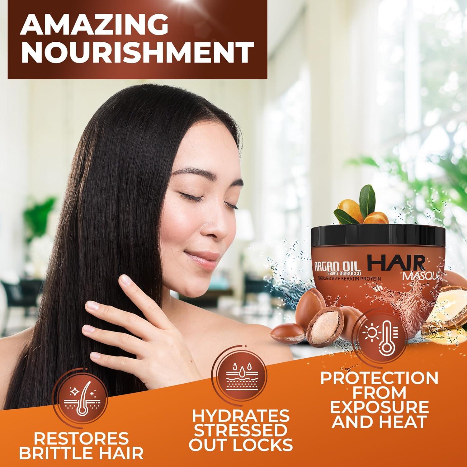 Mascarilla de Cabello Bingo Hair Care con Aceite de Argán 272g - Libre de Sulfatos, Hidratante Antifrizz