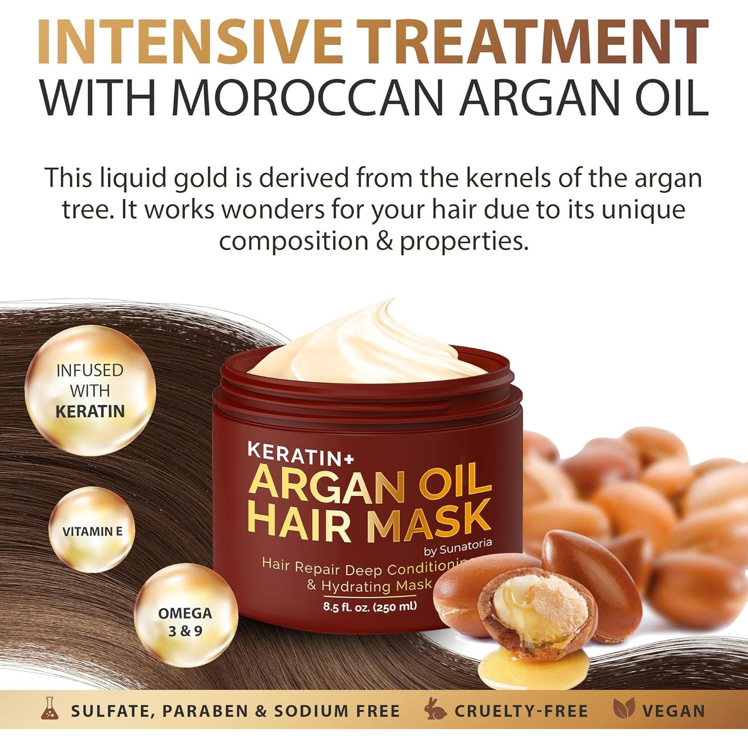 Mascarilla Capilar Sunatoria con Queratina y Aceite de Argán 250ml