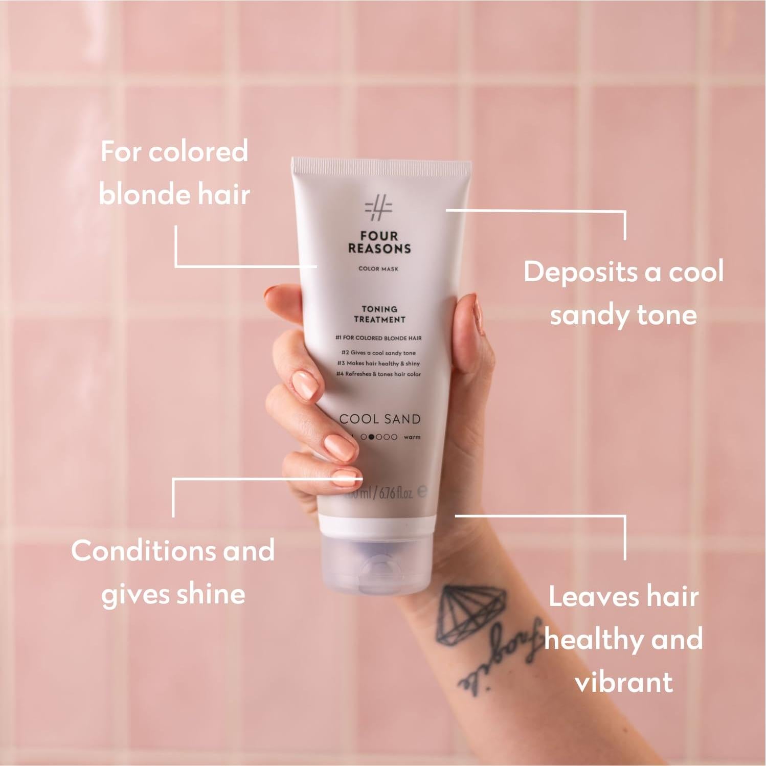 Mascarilla de Color Four Reasons Rubio Arena Frío 200 ml