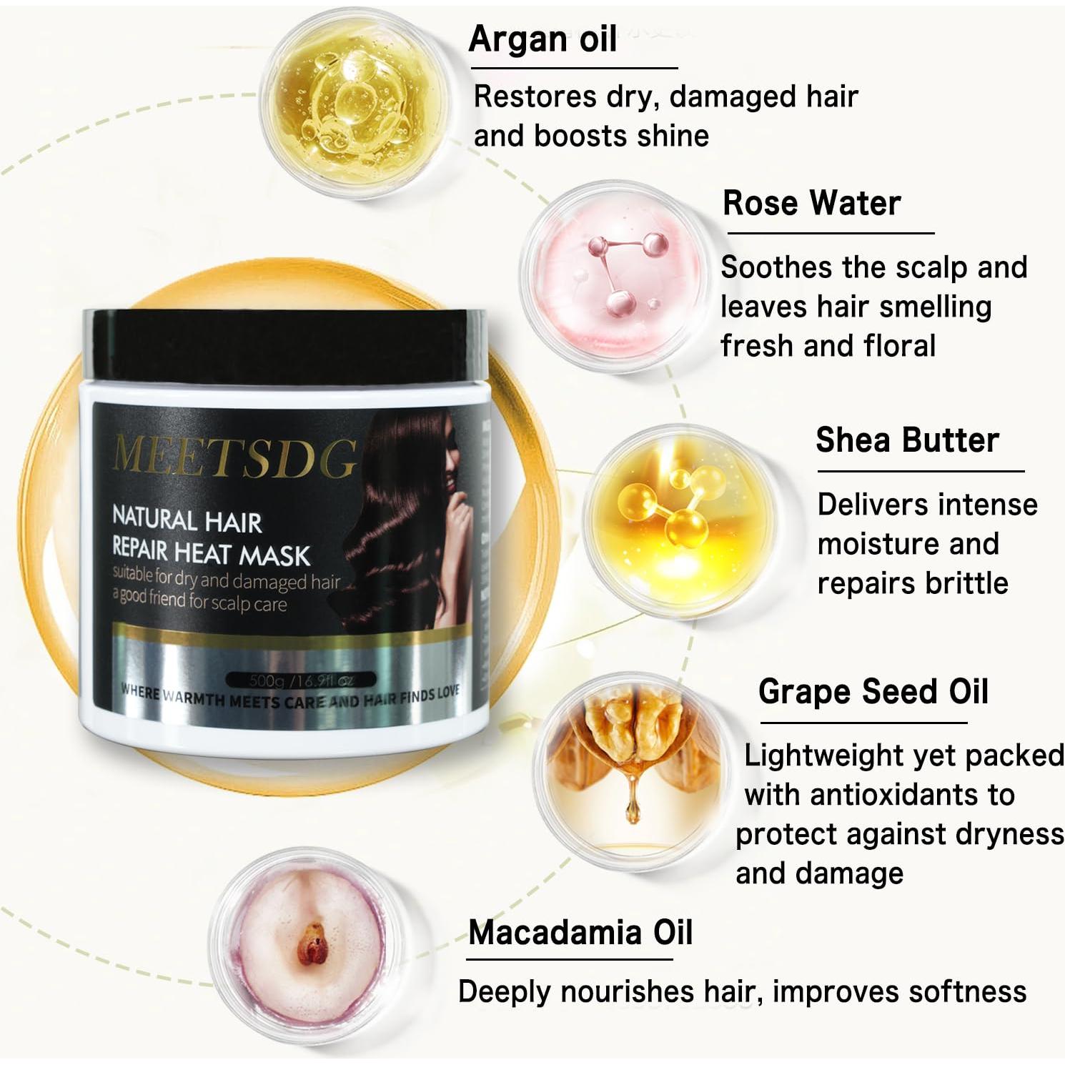 Mascarilla Capilar Autocalentable MEETSDG 500g Colágeno y Argán