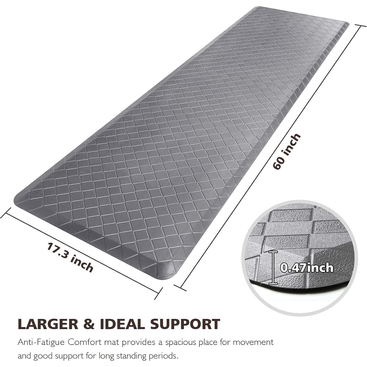 Alfombra de Cocina HappyTrends Acolchada Antifatiga 152x44 cm Gris