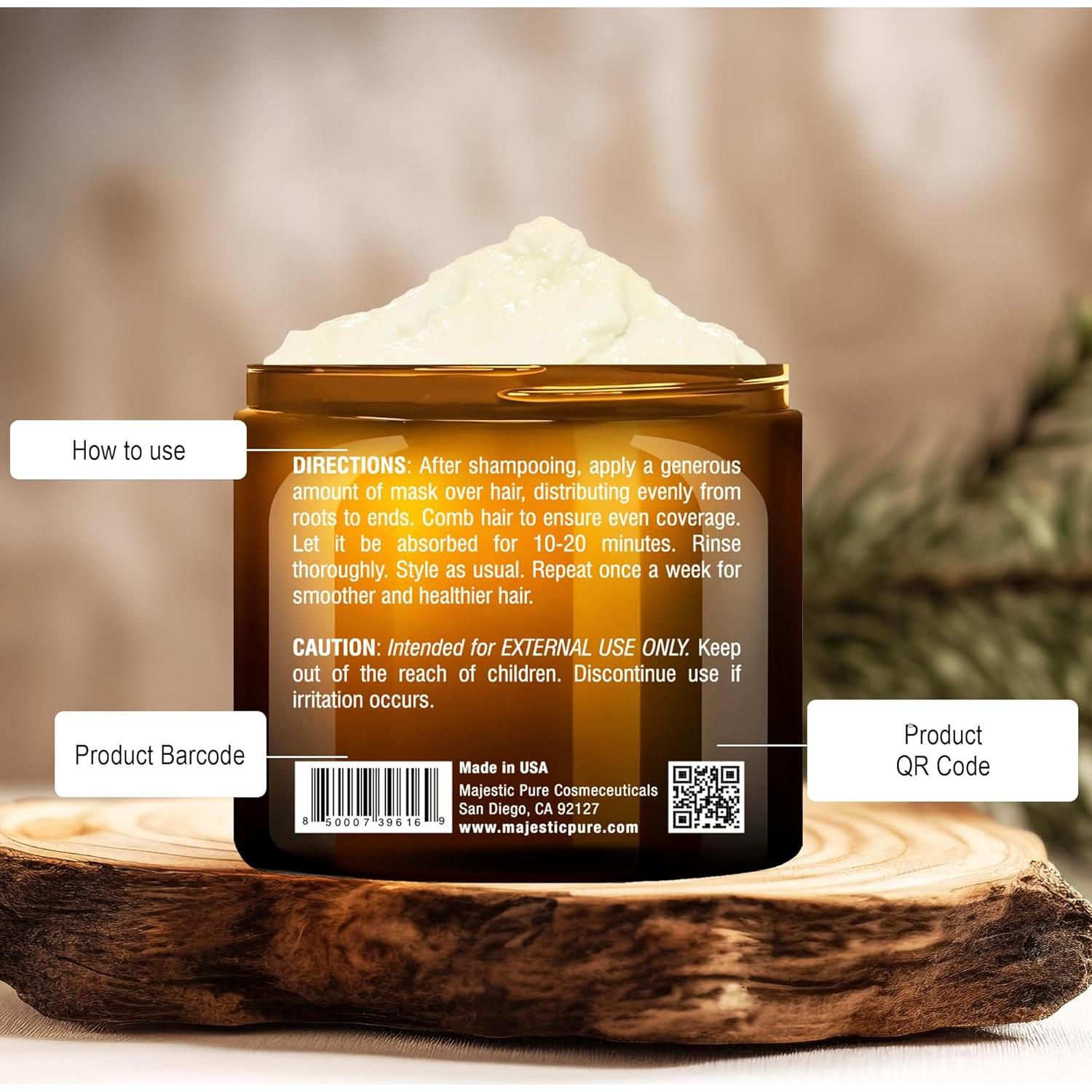 Mascarilla Capilar Aguacate y Coco Majestic Pure 473 ml