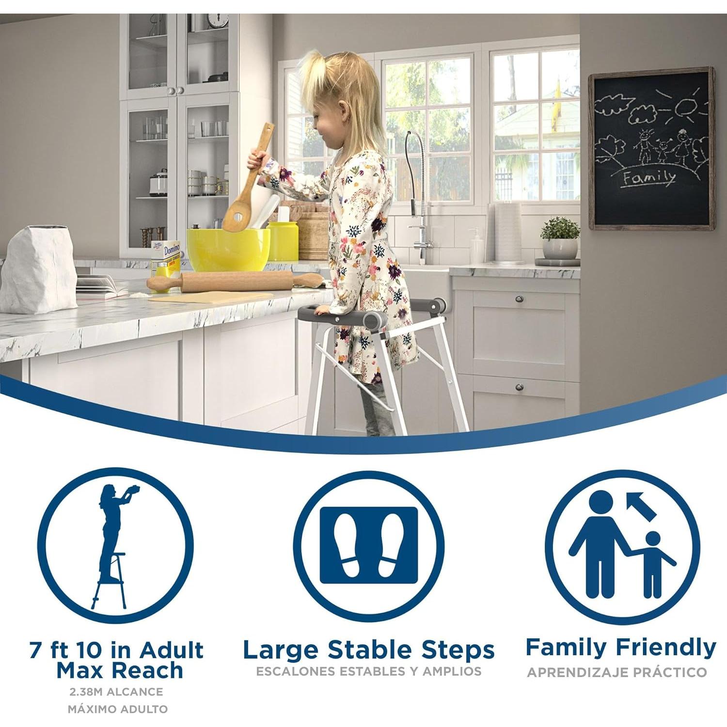 Escalera Plegable COSCO de 2 Pasos con Seguridad