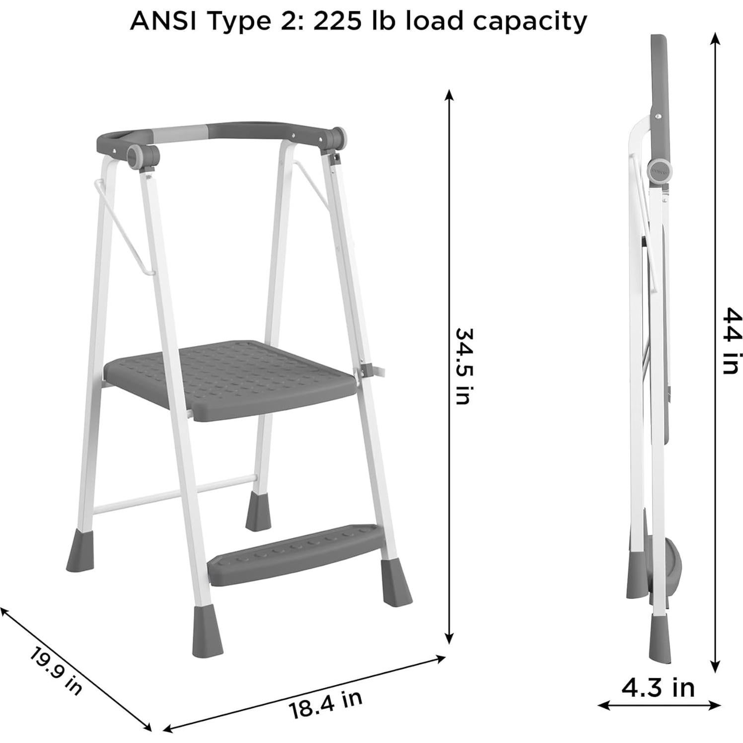 Escalera Plegable COSCO de 2 Pasos con Seguridad