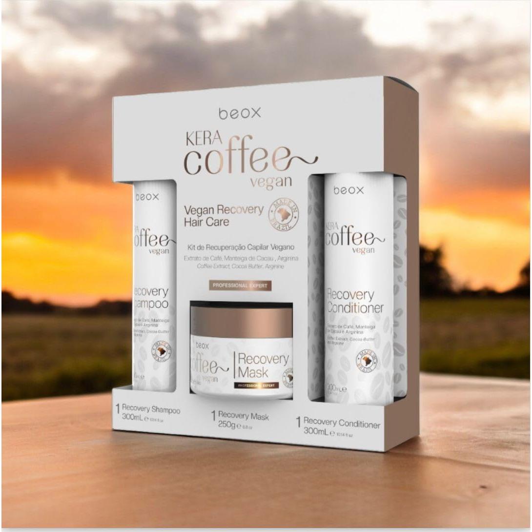 Kit de Recuperación Vegano Beox KERACOFFEE 850g - Hidratación y Brillo