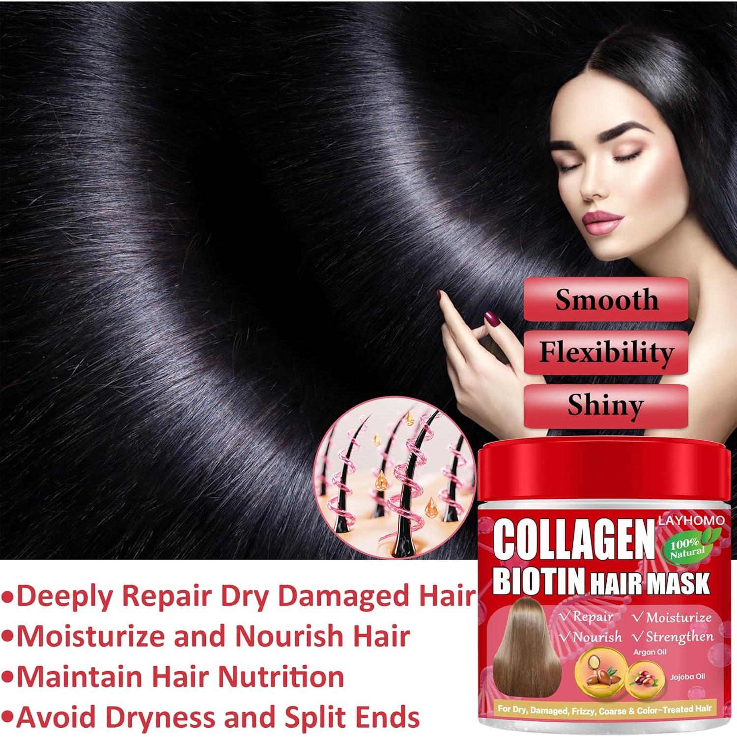 Máscara de Cabello Purpura Layhomo con Queratina y Colágeno