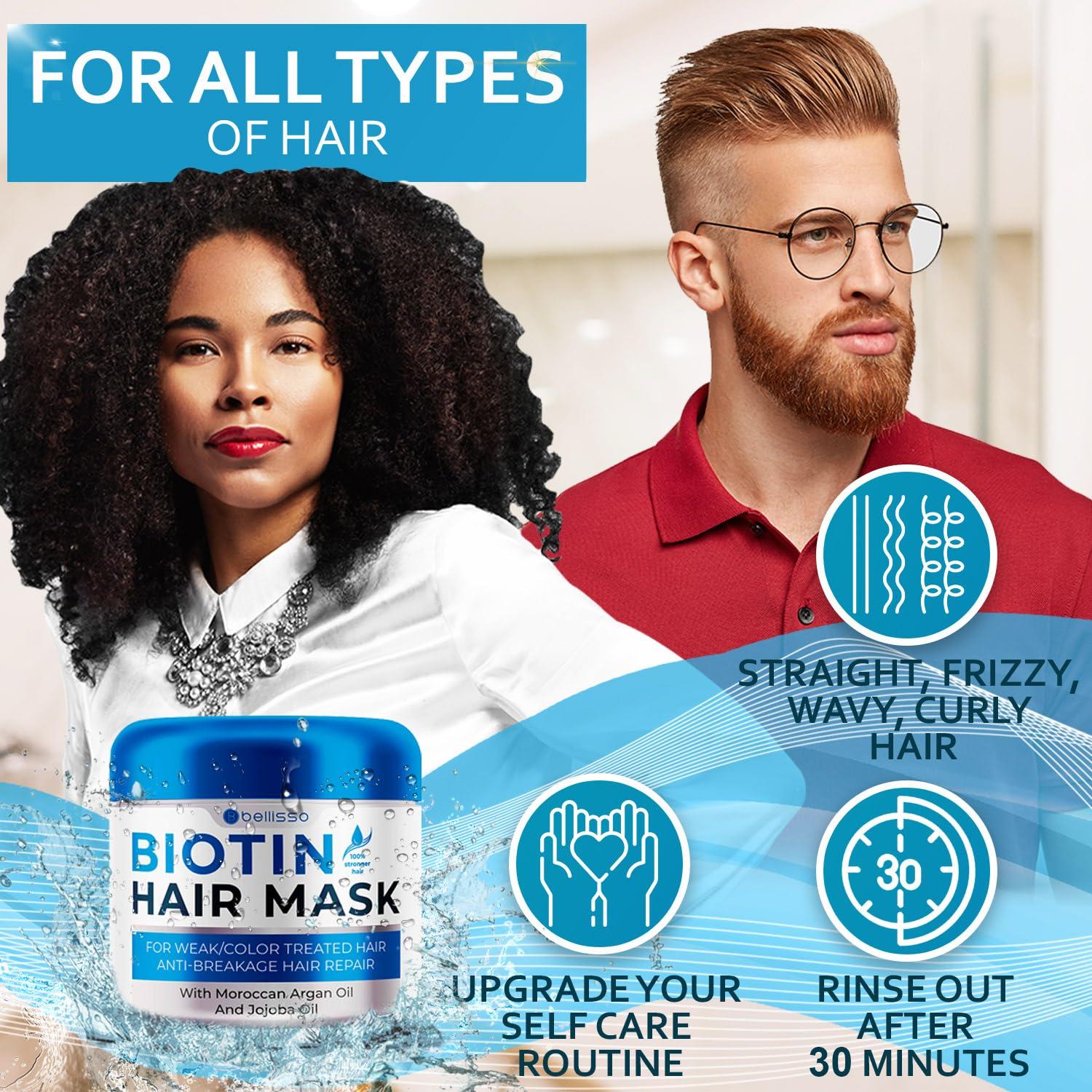 Mascarilla de Biotina Bellisso 350g - Acondicionador Hidratante