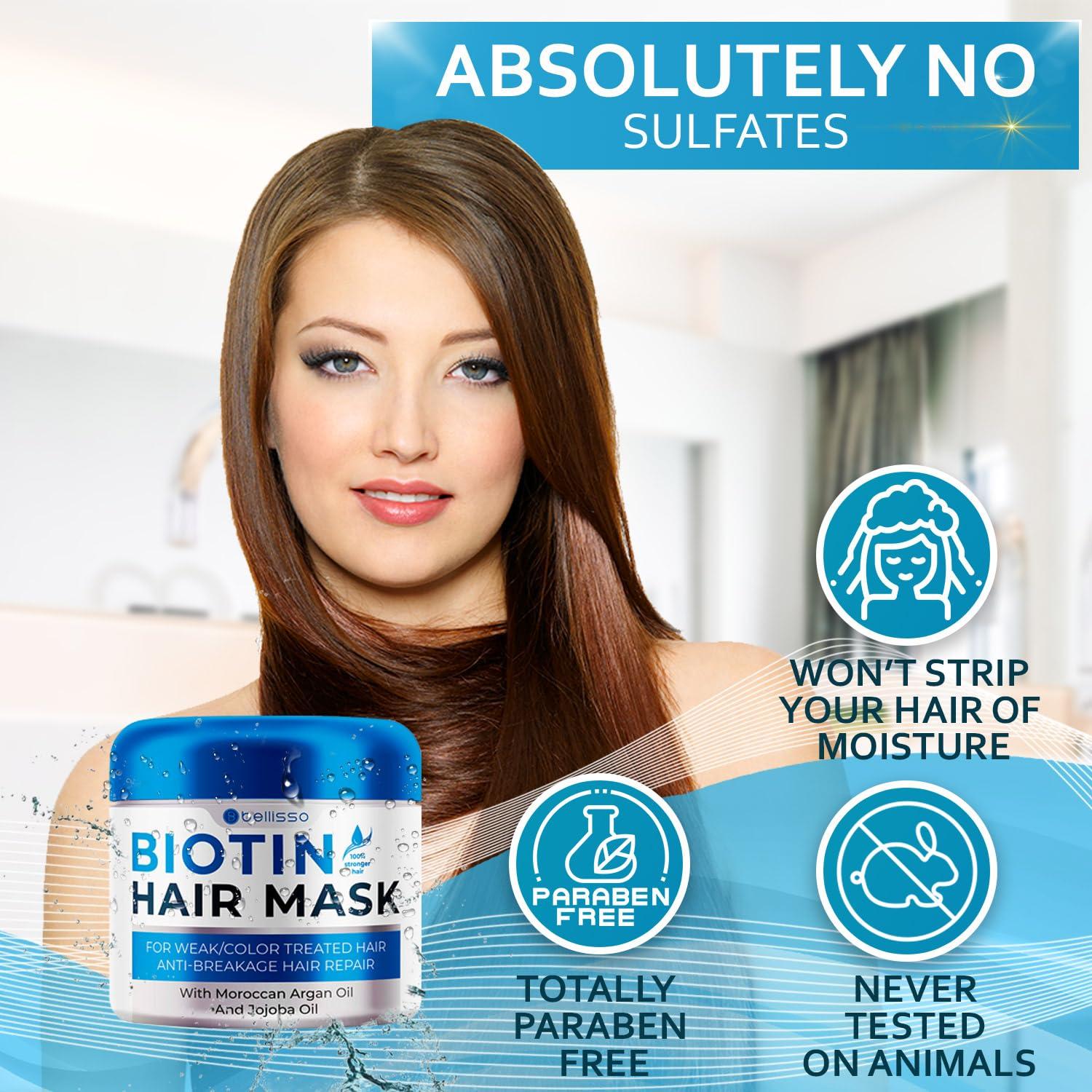 Mascarilla de Biotina Bellisso 350g - Acondicionador Hidratante