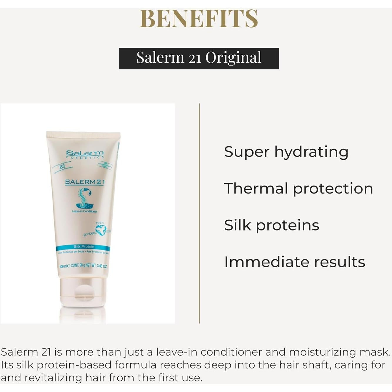 Acondicionador Sin Enjuague Salerm 21 Proteína de Seda 100 ml