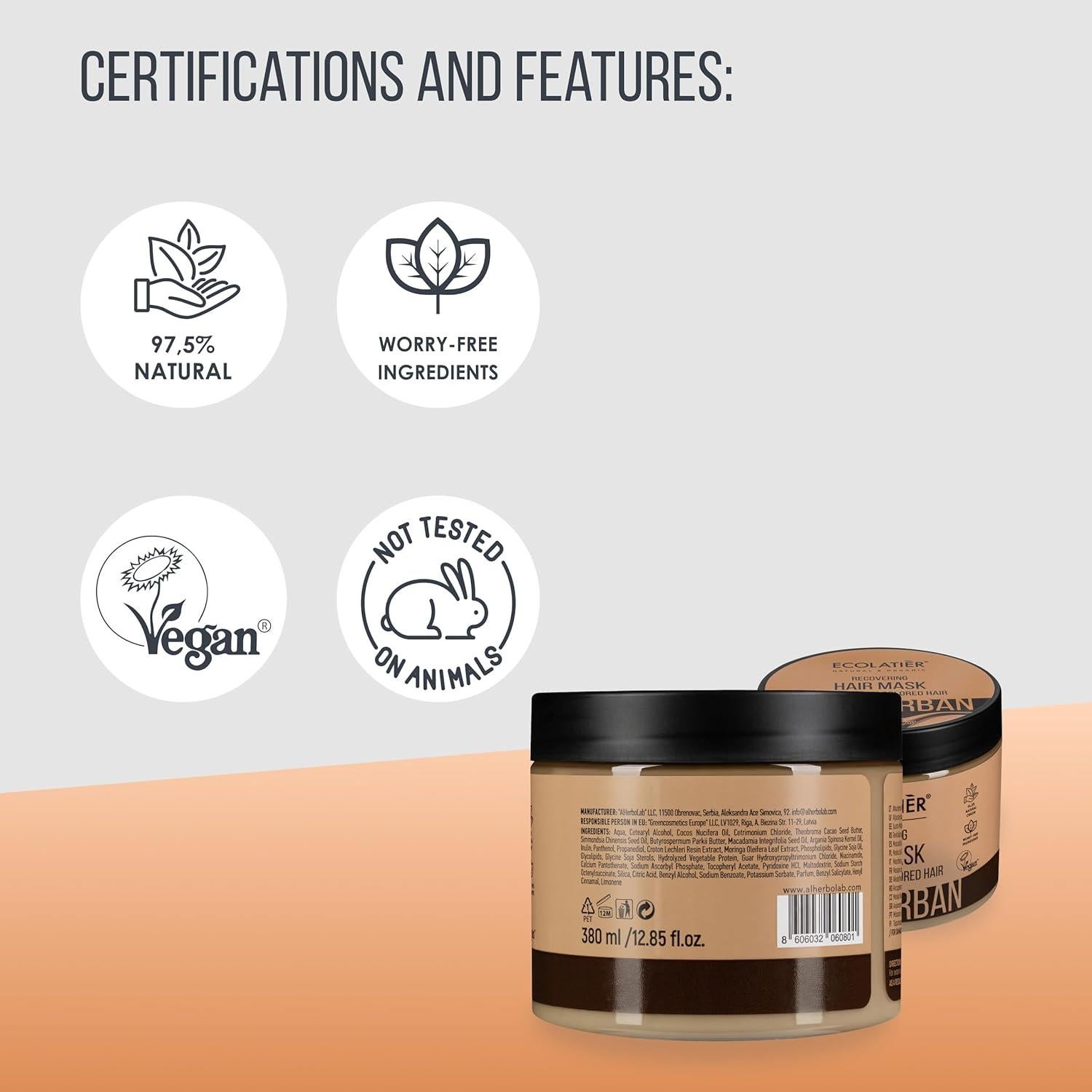 Mascarilla Capilar Restauradora Ecolatier 399.5 ml Vegana