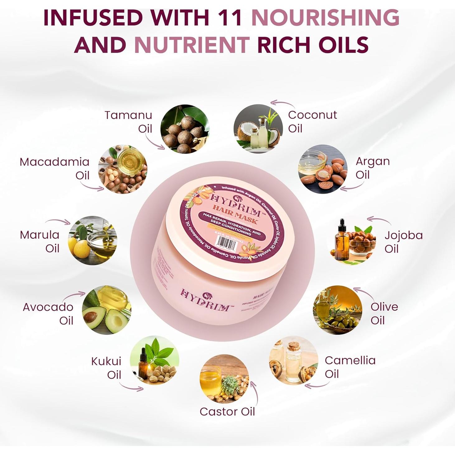 Mascarilla Capilar Hidratante Hydrim 250ml - Aceite de Argán