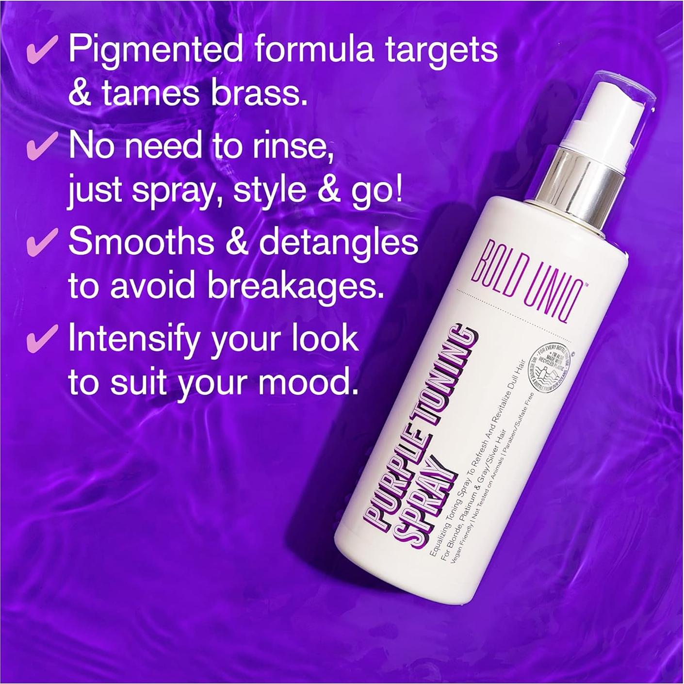 Spray Tonificador Morado Bold Uniq 272g para Cabello Rubio