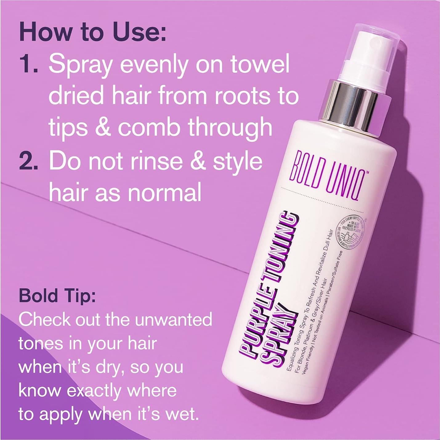 Spray Tonificador Morado Bold Uniq 272g para Cabello Rubio