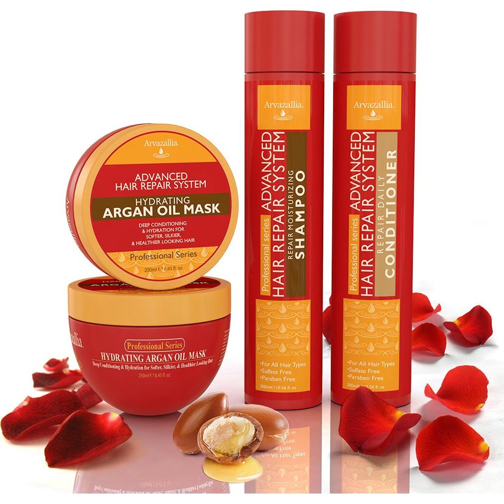 Conjunto Champú, Acondicionador y Máscara Arvazallia 3 Pzas