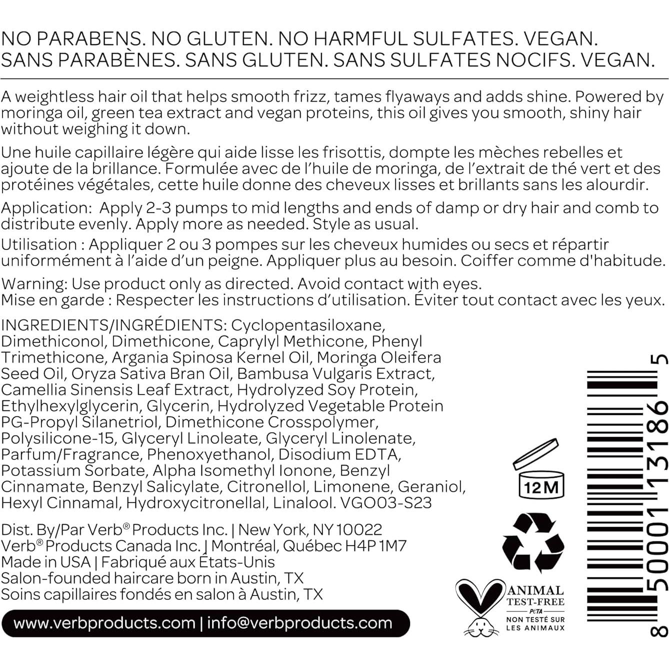 Aceite para Cabello VERB Ghost Oil 59ml - Sin Frizz y Brillo