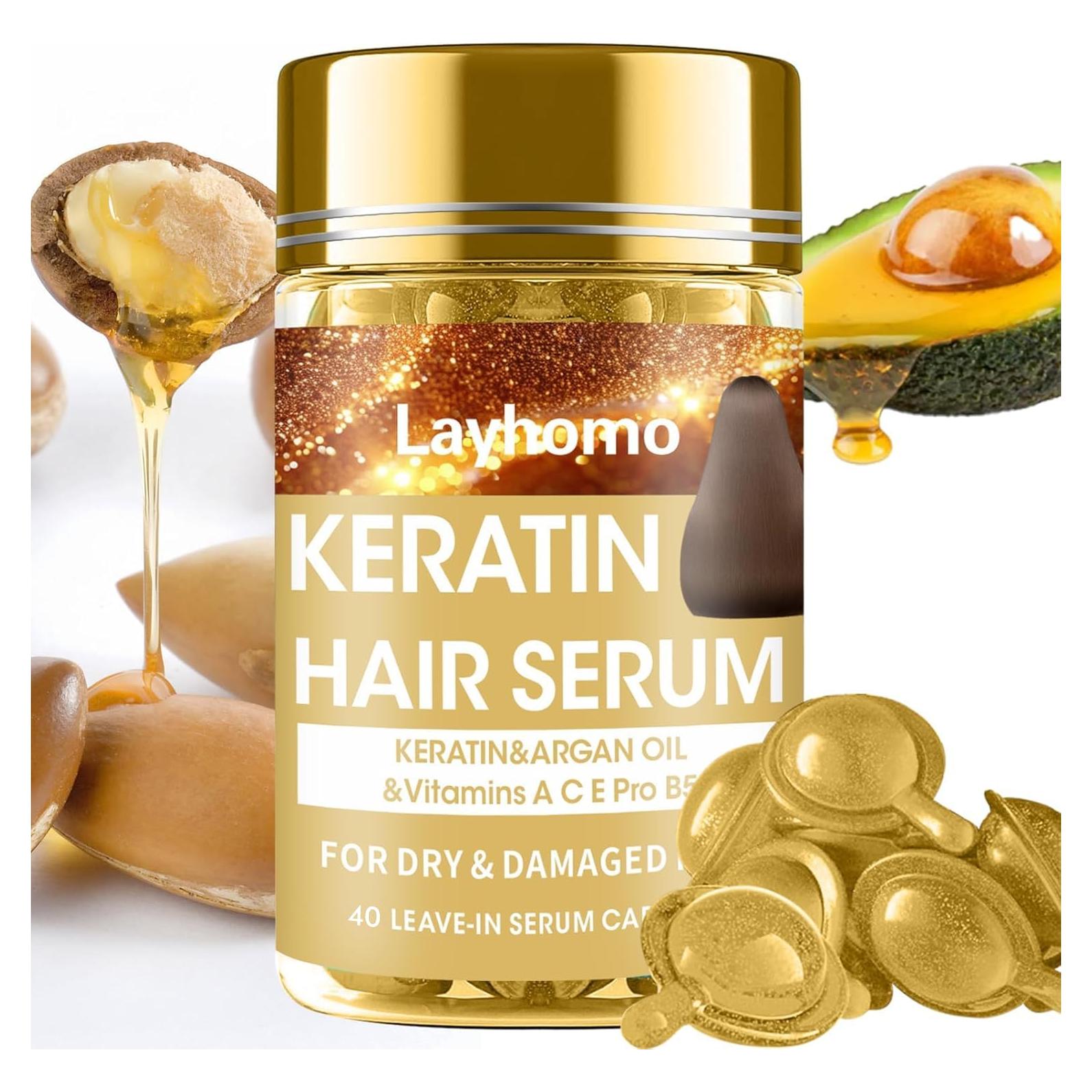 Suero de Queratina Layhomo 40 Cápsulas Acondicionador Antifrizz