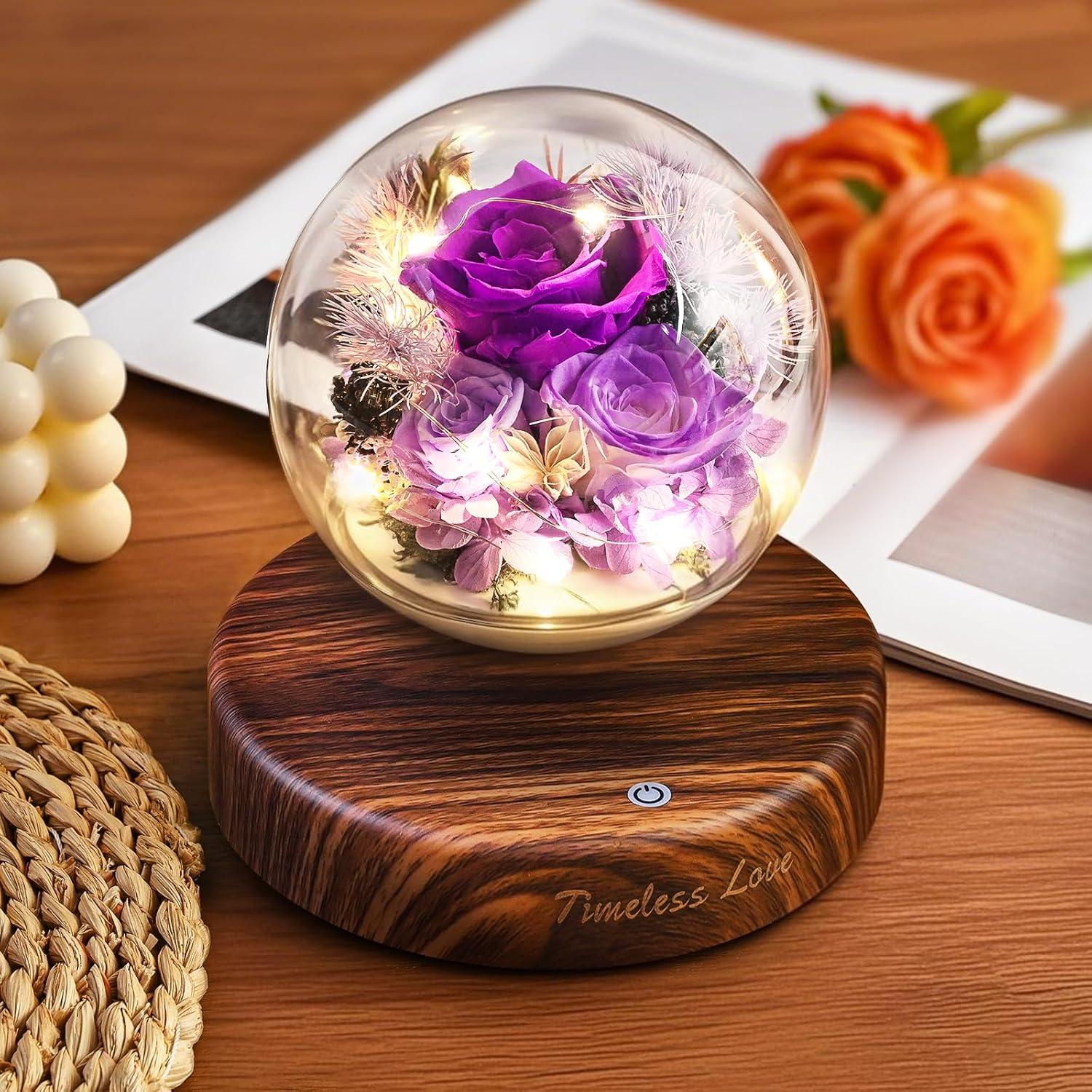 Flores Eternas de Levitación Magnética ASPMIZ Rosa Púrpura