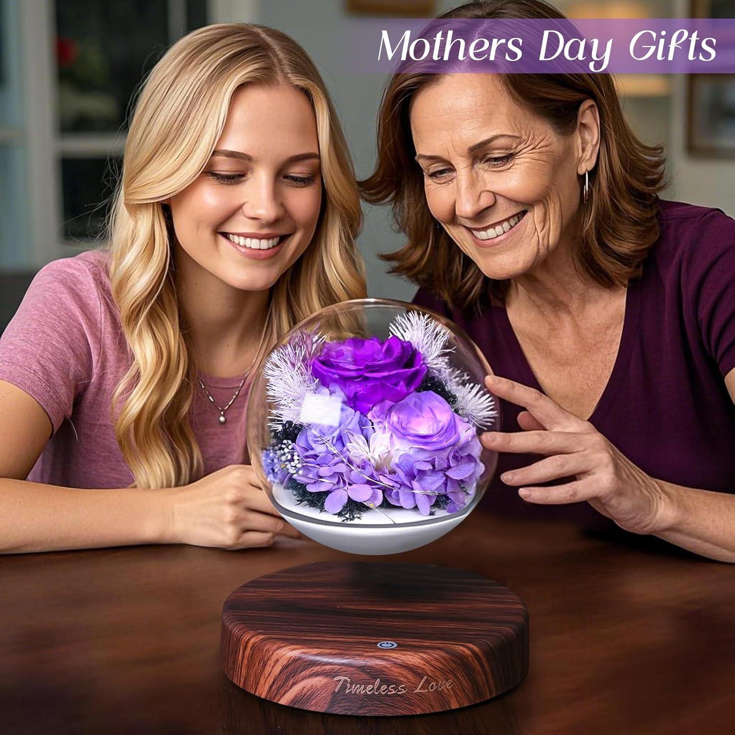 Flores Eternas de Levitación Magnética ASPMIZ Rosa Púrpura