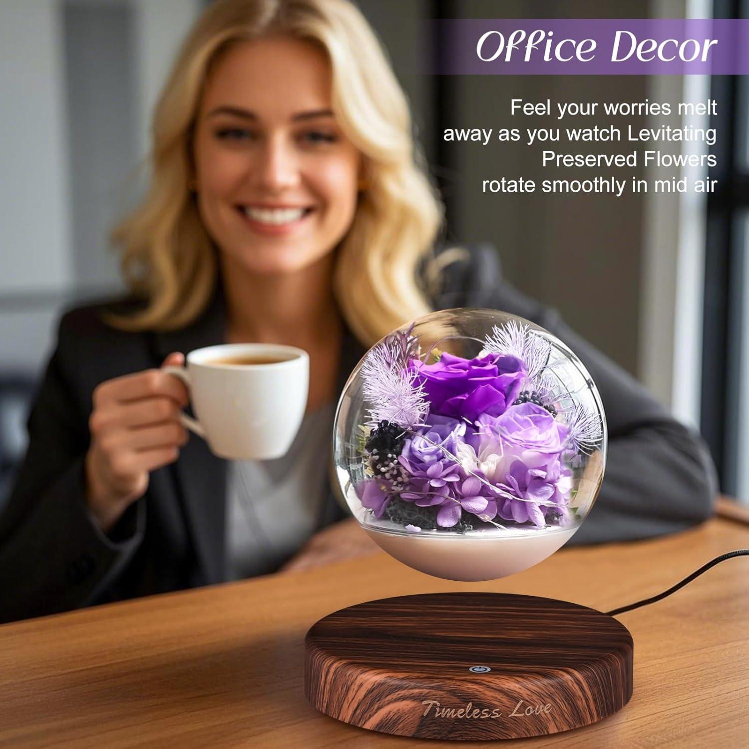 Flores Eternas de Levitación Magnética ASPMIZ Rosa Púrpura