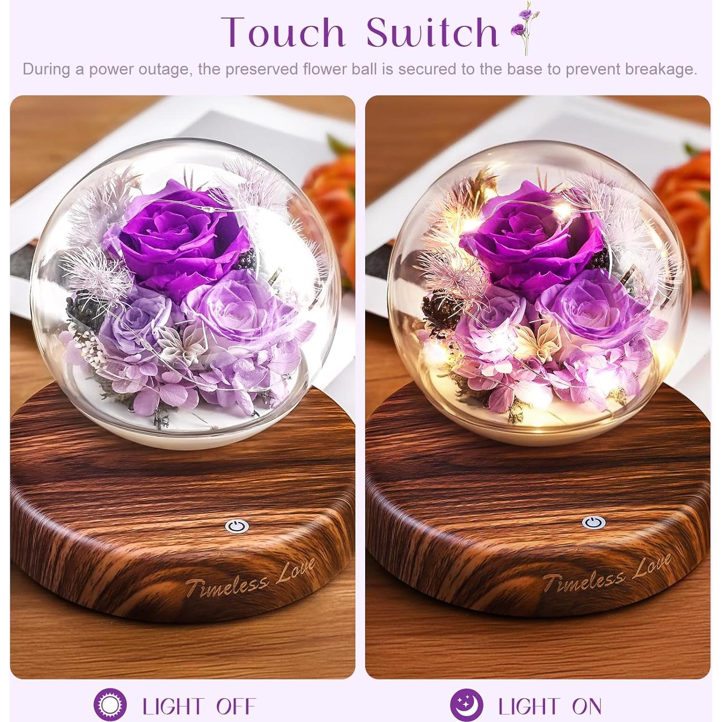 Flores Eternas de Levitación Magnética ASPMIZ Rosa Púrpura