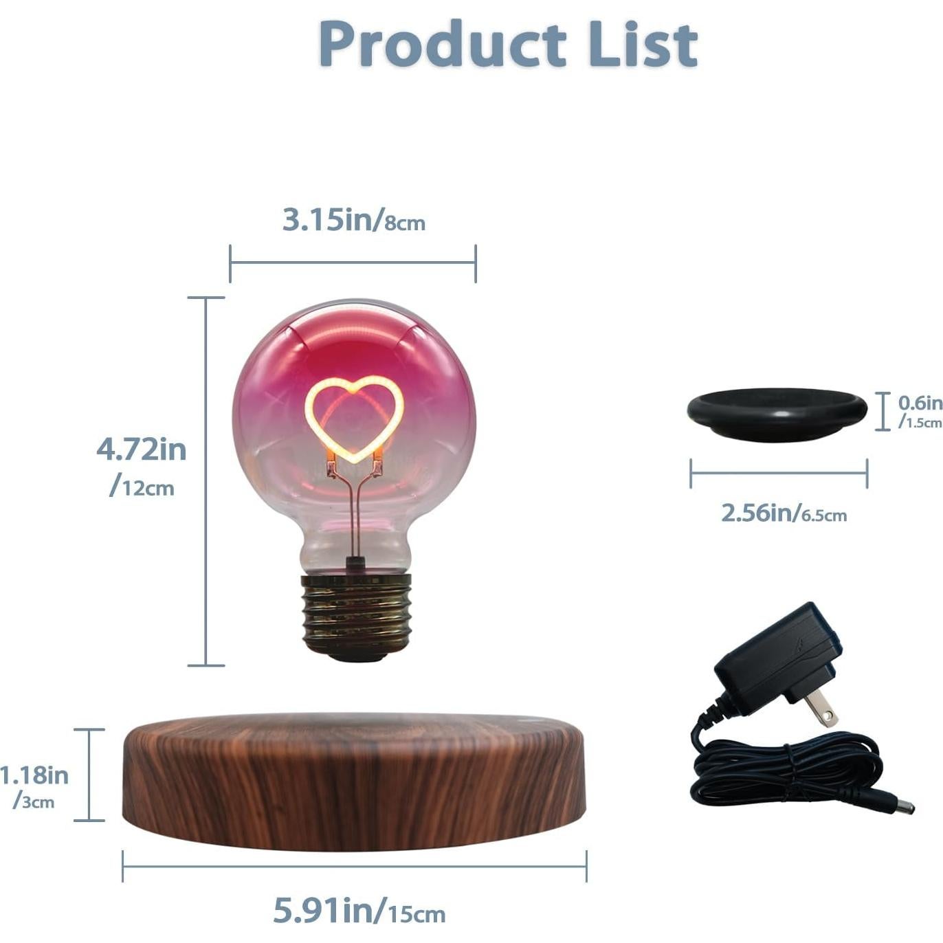 Lámpara Flotante Funtastech LED con Levitación Magnética 15x15cm