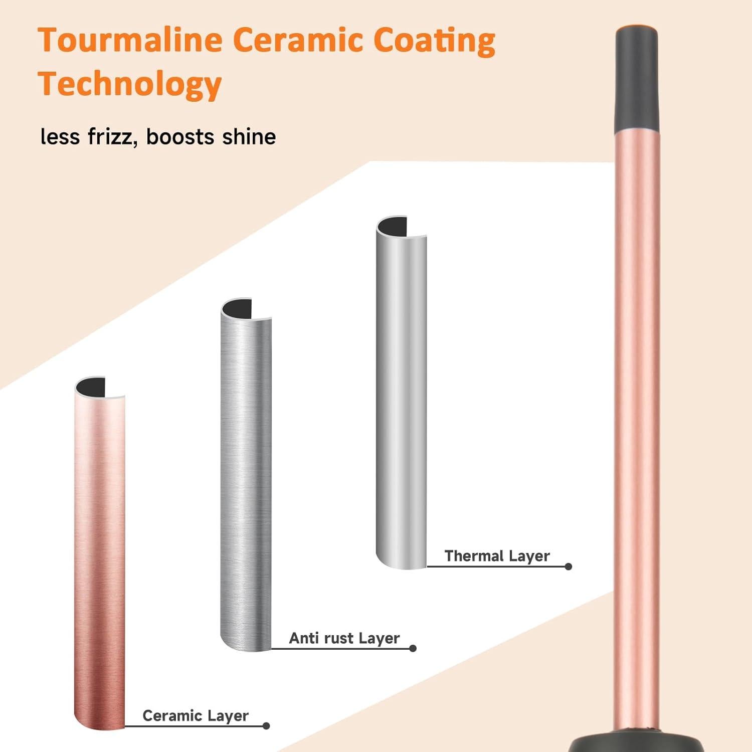 Varita de Rizar LXMTOU 3/8" Cerámica Turmalina Ajustable