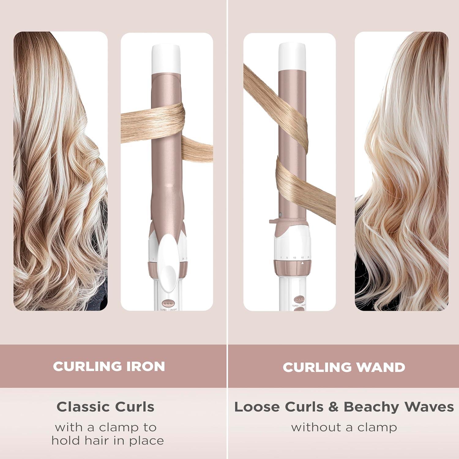 Varita de Rizar Doble Cerámica Conair 1 Pulgada Oro Rosa