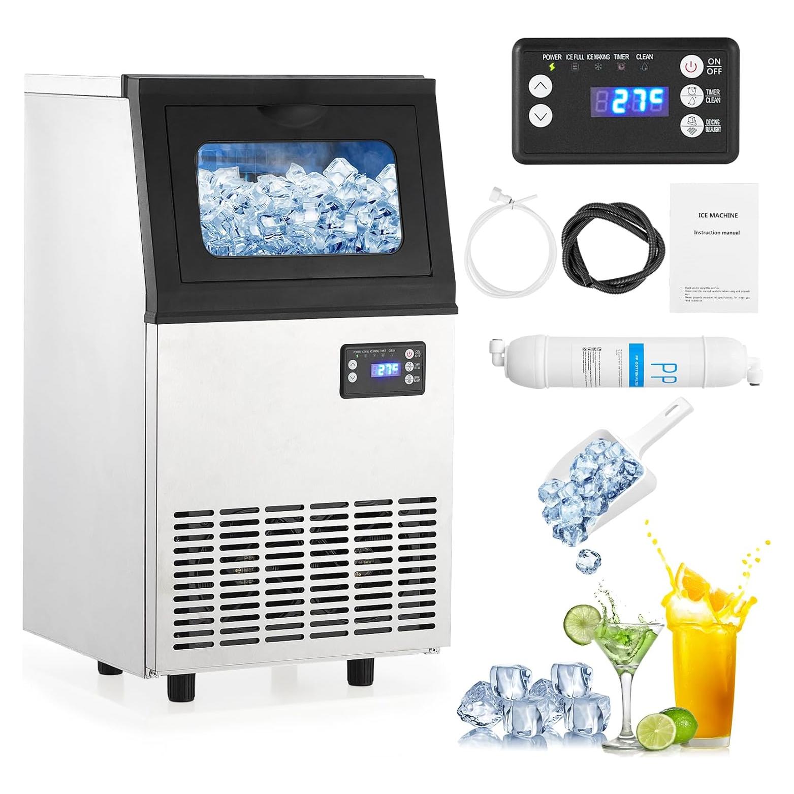 Máquina de Hielo Comercial 110 kg/24h con Bin 8 kg