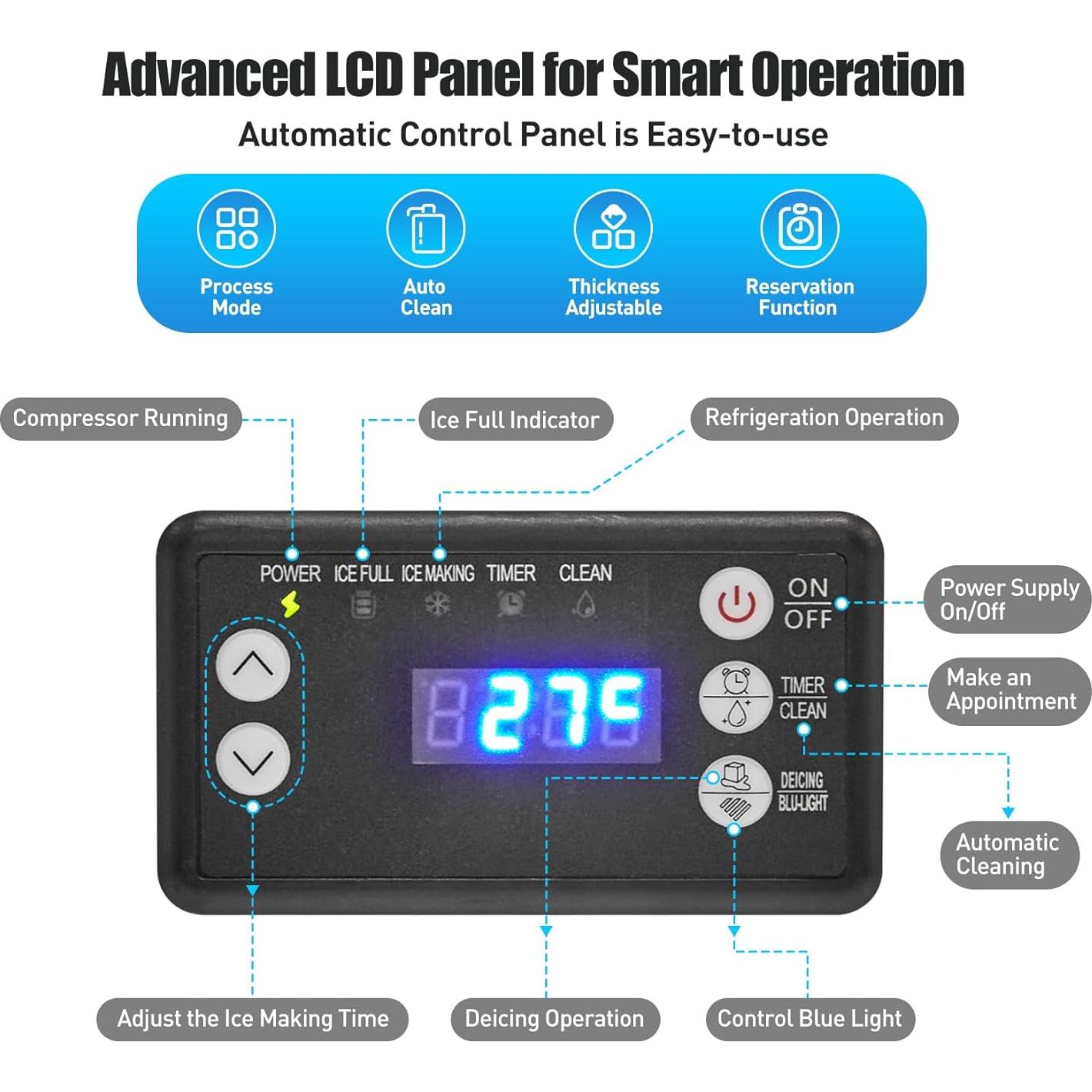 Máquina de Hielo Comercial 110 kg/24h con Bin 8 kg