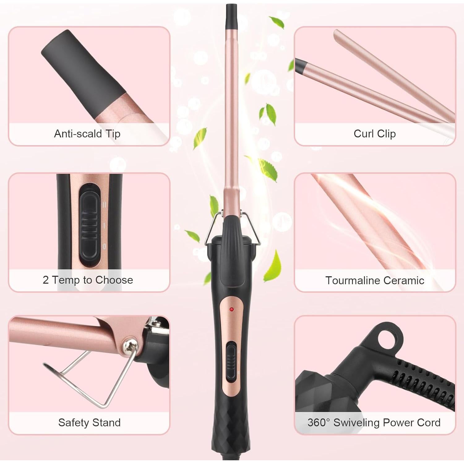 Plancha de Rizar Cerámica JAETON 9mm con 2 Temperaturas