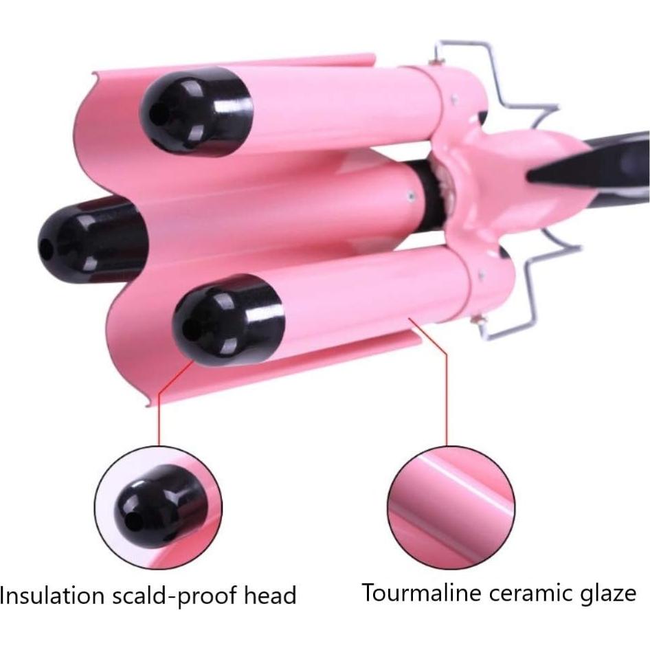 Varita Ondas 3 Barriles 26mm MODVICA Cerámica Rosa