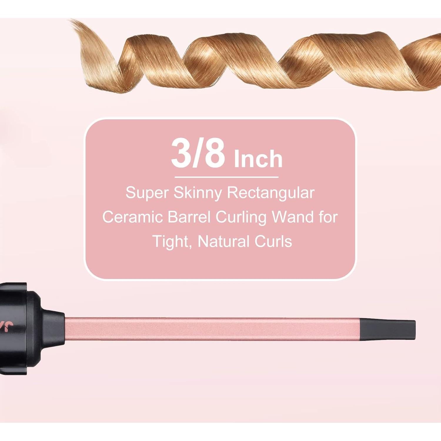 Plancha de Rizar Cerámica JAETON 9mm para Cabello Corto y Largo