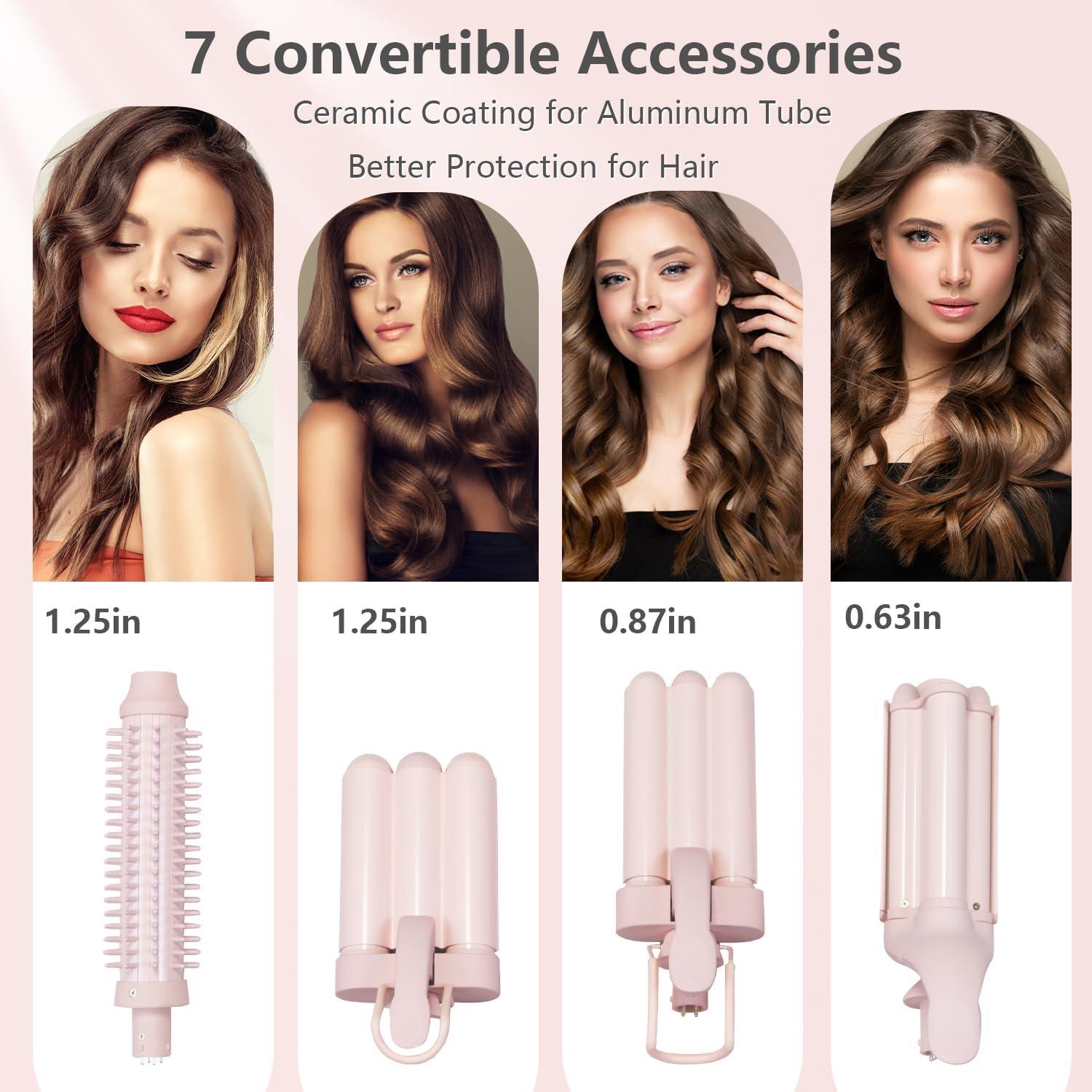 Juego de Plancha de Rizar 7 en 1 SPPZCUR con Barriles Intercambiables